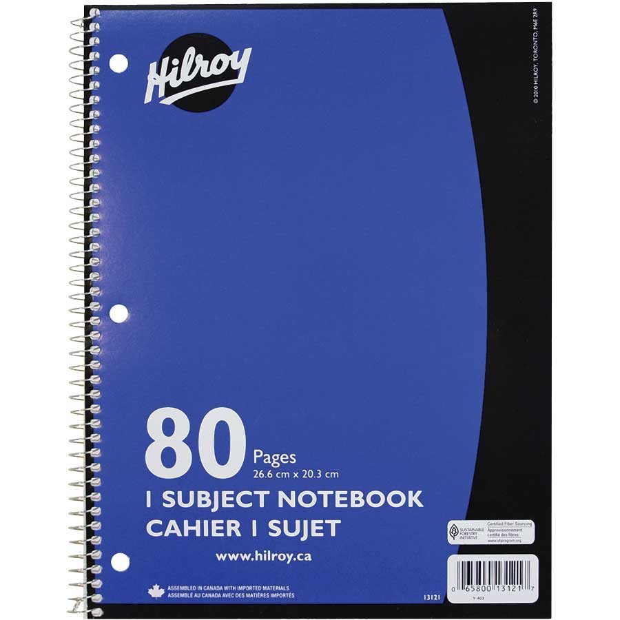 CAHIER SPIRALE LIGNÉ 80PAGES - PAPETERIE - HILROY - ACCO BRANDS CANADA LP