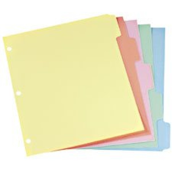 INDEX (5) LETTRE ONGLET COULEUR - RELIURES & PRESENTATION - ESSELTE CANADA