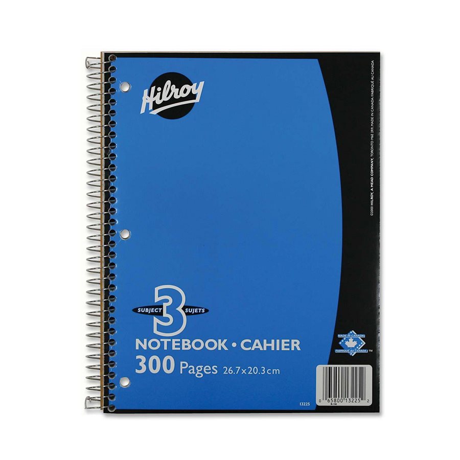 CAHIER SPIRALE LIGNÉ 300 PAGES - - HILROY - ACCO BRANDS CANADA LP