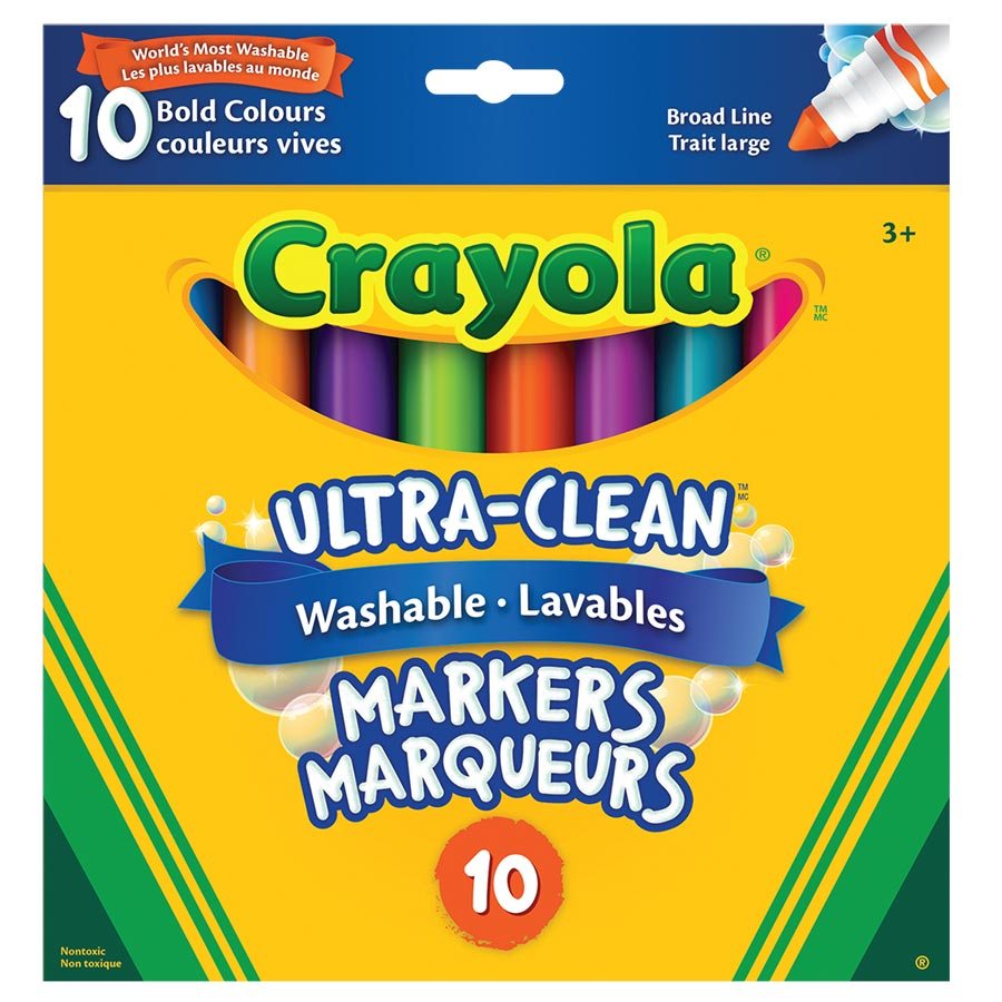 MARQUEURS LAVABLES LARGE (10) - INSTRUMENTS D'ECRITURE - CRAYOLA CANADA