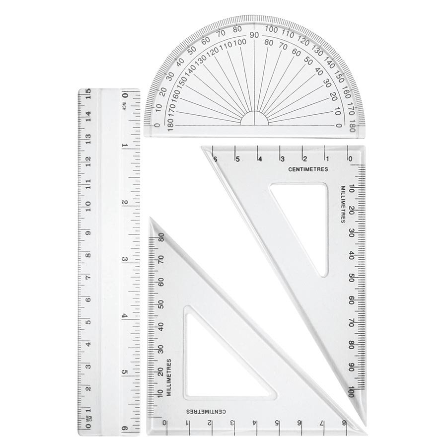 ENS. GEOMETRIE 4 PCS - ACCESSOIRES DE BUREAU - WESTCOTT