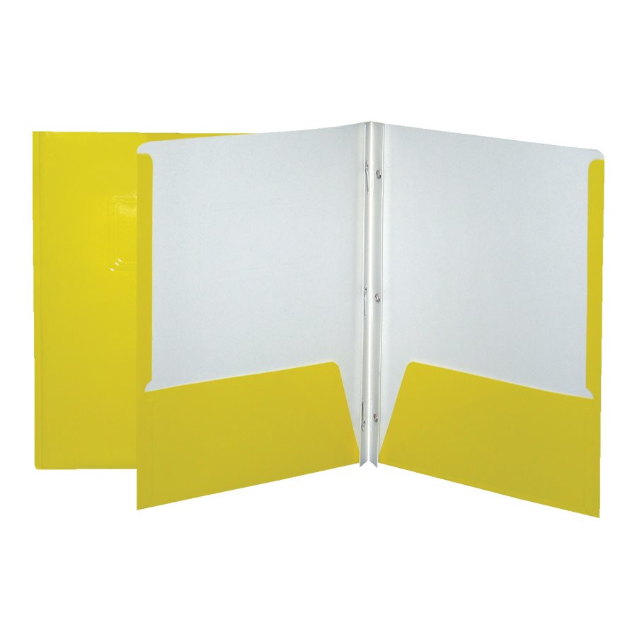 DUO-TANG POCH. LAMINÉ JAUNE - RELIURES & PRESENTATION - IMPORTATIONS GEOCAN INC