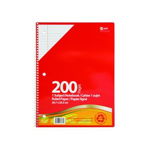 CAHIER SPIRALE 200 PAGES - PAPETERIE - ASIA PULP & PAPER ( CANADA ) LTD