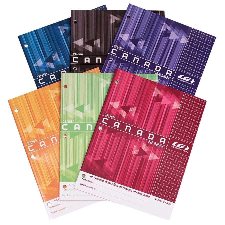 CAHIER QUADRILLÉ 40 PAGES - SCOLAIRE - IMPORTATIONS GEOCAN INC