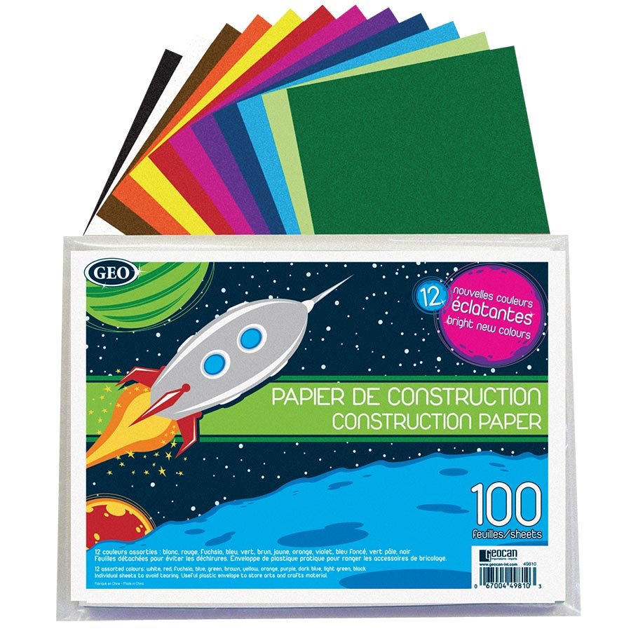 PAPIER DE CONSTRUCTION (100) - SCOLAIRE - IMPORTATIONS GEOCAN INC