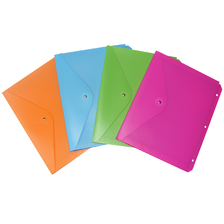 ENV. 3 POCHETTES POUR RELIEUR 4 COUL - CLASSEMENT & RANGEMENT - IMPORTATIONS GEOCAN INC