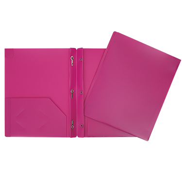 DUO-TANG À POCH. PLASTIQUE ROSE - RELIURES & PRESENTATION - IMPORTATIONS GEOCAN INC