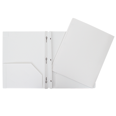 DUO-TANG À POCH. PLASTIQUE BLANC - RELIURES & PRESENTATION - IMPORTATIONS GEOCAN INC