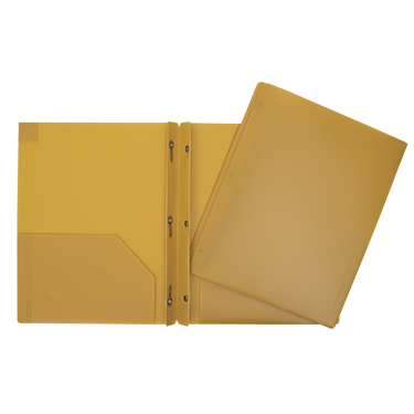 DUO-TANG A POCH. PLASTIQUE JAUNE - RELIURES & PRESENTATION - IMPORTATIONS GEOCAN INC
