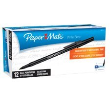 STYLO PAPERMATE NOIR FIN ( 12 ) - INSTRUMENTS D'ECRITURE - SANFORD CANADA ( PAPERMATE )