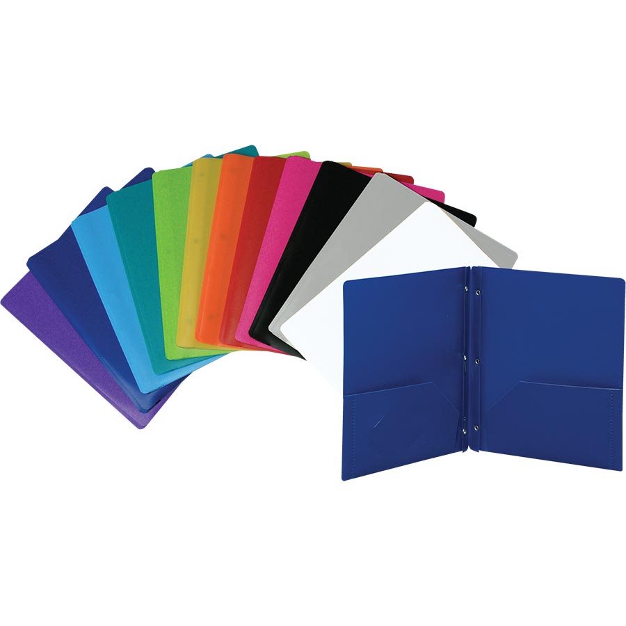 DUO-TANG À POCH. EN PLAST. RIGIDE COULEUR AU CHOIX - RELIURES & PRESENTATION - Les importations Geocan inc