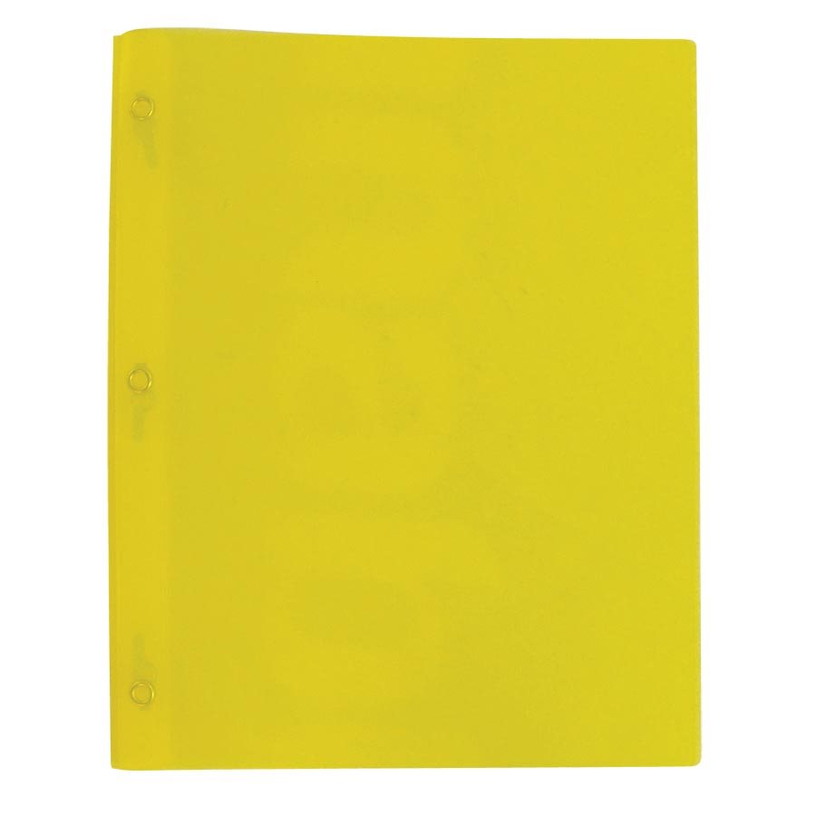 Duo-tang à trois attaches en Poly jaune - - WINNABLE
