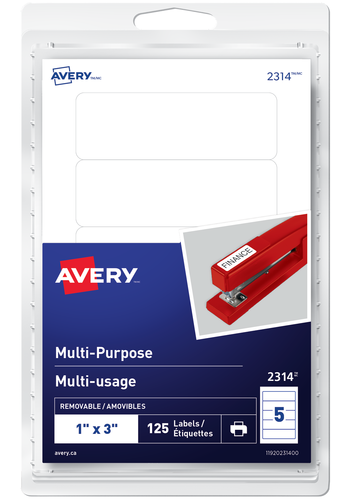 ETIQUETTE 1X3 BLANC - - AVERY DENNISON CANADA INC