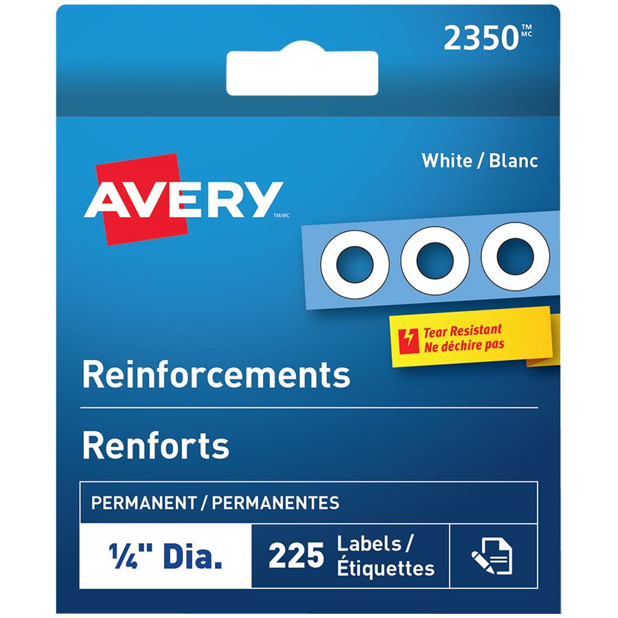 RENFORT ADH. BLANC - ETIQUETTES & ADHESIFS - AVERY DENNISON CANADA INC