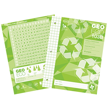 CAHIER QUADRILLE 1 CM - SCOLAIRE - Les importations Geocan inc