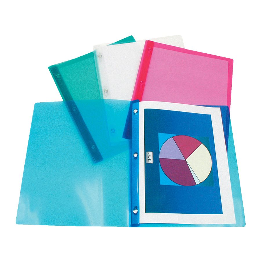 Duo-tang à trois attaches en Poly clair - - WINNABLE