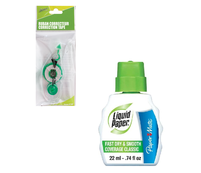 CORRECTEUR LIQUIDE OU EN RUBAN - SCOLAIRE - SANFORD CANADA ( PAPERMATE )