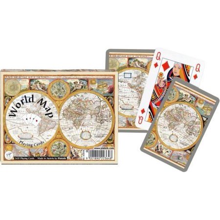 JEU DE CARTES DOUBLE MAP MONDE - - PIATNIK