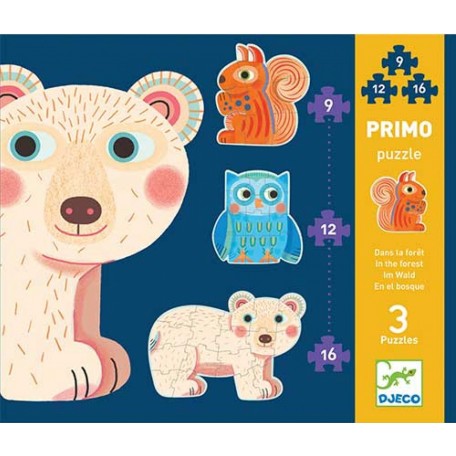 PRIMO PUZZLE DANS LA FORET 9-12-16 PCS - CASSE-TETE ENFANT - MICROSOFT