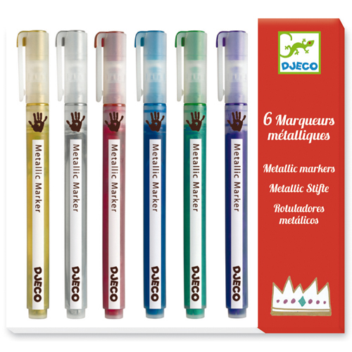 6 MARQUEURS METALLIQUES - DESSIN & BRICOLAGE - DJECO