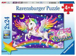 Ravensburger - Licorne & Pegase, 2x24 - 24 PIÈCES - RAVENSBURGER