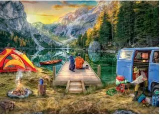 Ravensburger - Camping calme, 1000 pces - 1000 PIÈCES - RAVENSBURGER