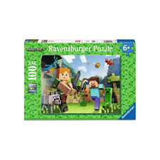 Ravensburger, Steve & Alex Minecraft,100 - 100 PIÈCES XXL - RAVENSBURGER