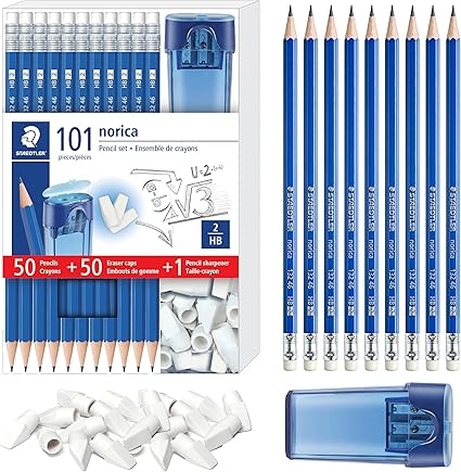 Ens. 50 crayons Norica + 50 effaces bout - INSTRUMENTS D'ECRITURE - STAEDTLER-MARS
