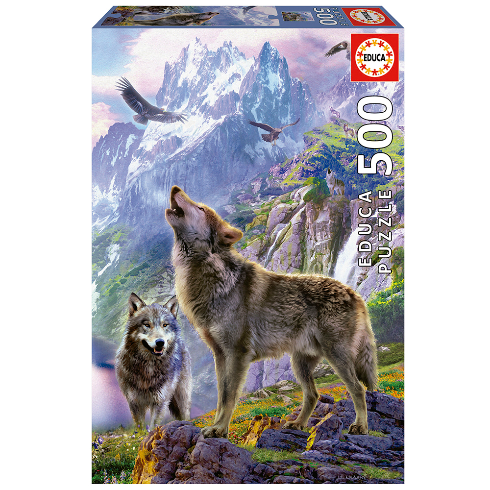 Educa - Loup sur les rochers, 500 pièces - 999 PIECES ET MOINS - educa