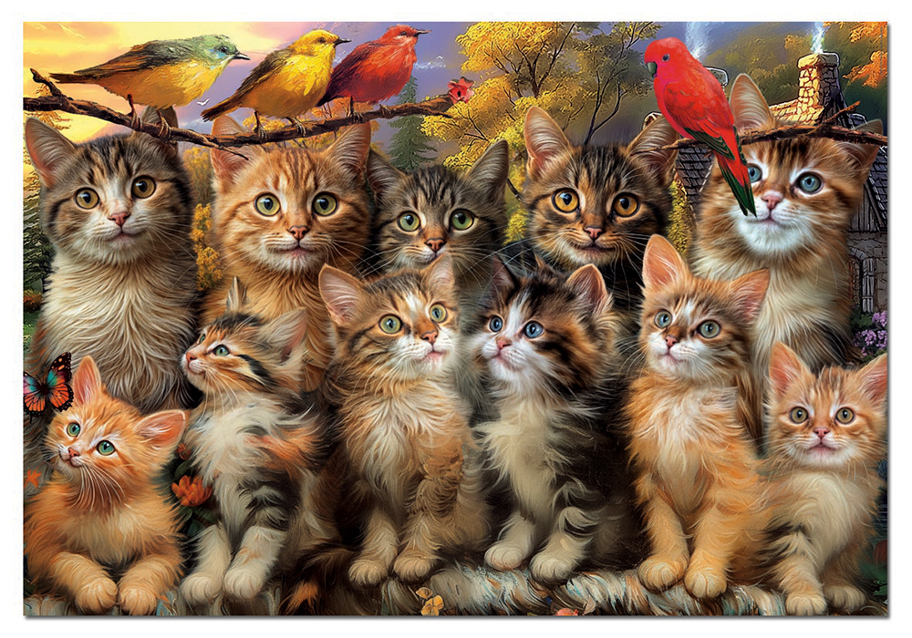 Educa - Chatons et oiseaux, 500 pièces - 999 PIECES ET MOINS - educa