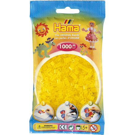 HAMA 1000 PERLES JAUNE TRANSLUCIDES - MATÉRIEL & ACCESSOIRES - HAMA