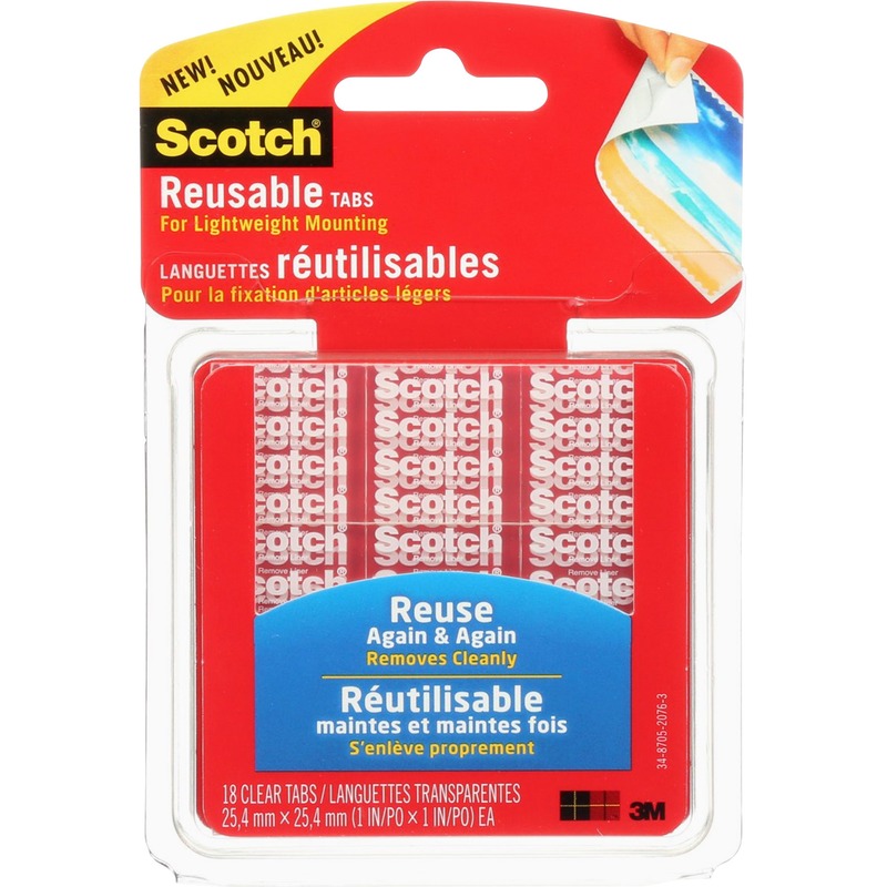 BANDE REUTILISABLE 1X1 - ETIQUETTES & ADHESIFS - SCOTCH