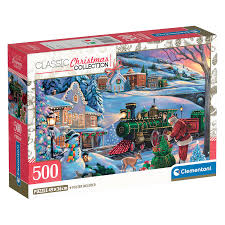 Clementoni - Train de Noel, 500 pcs - 500 PIÈCES - CLEMENTONI