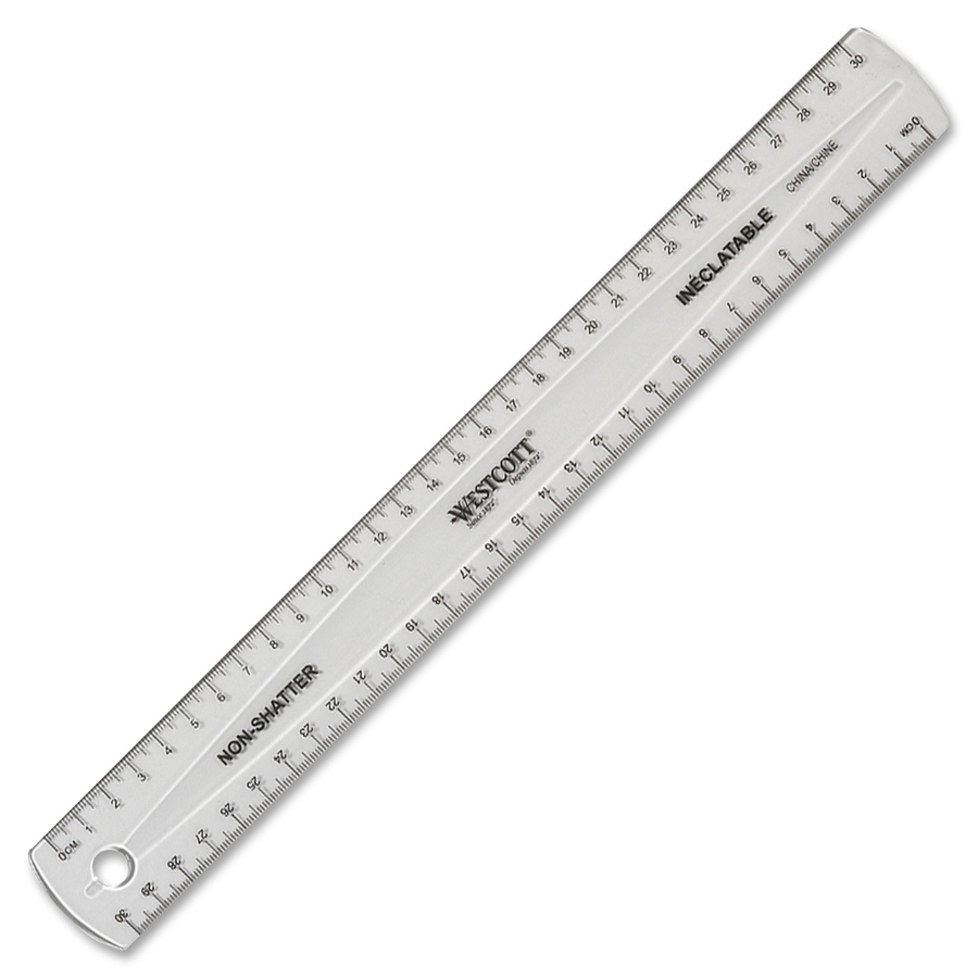 RÈGLE EN PLASTIQUE TRANSPARENT - ACCESSOIRES DE BUREAU - WESTCOTT