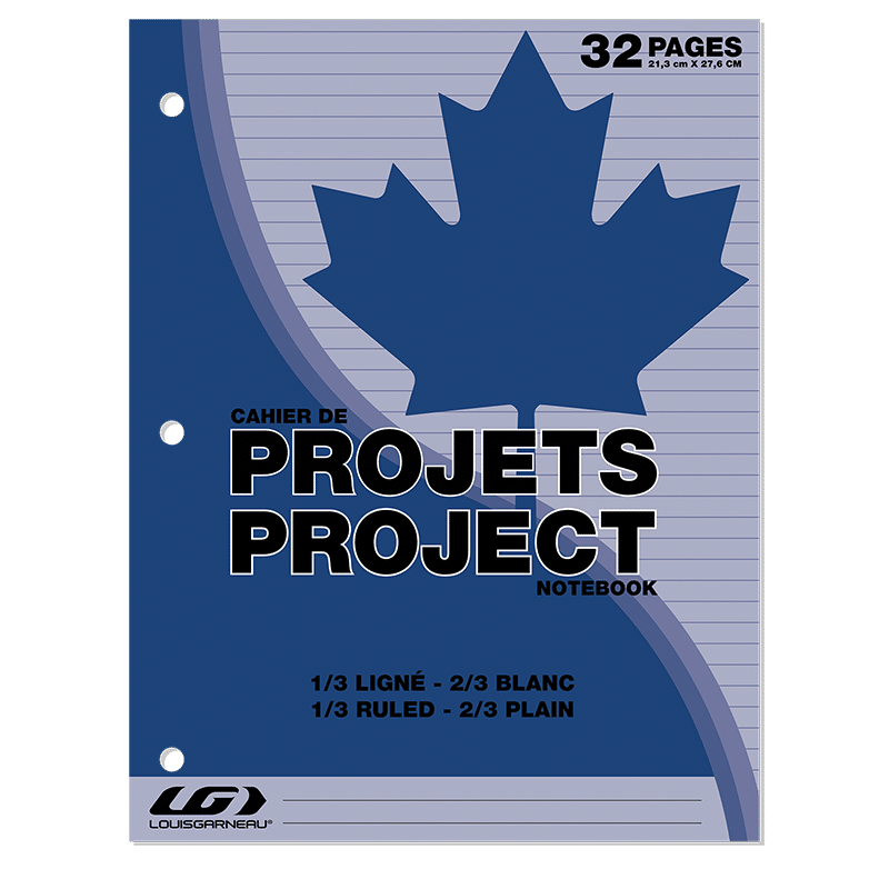 CAHIER DE PROJET 32P 1/3 LIGNÉ 2/3 BLANC - - GEOCAN