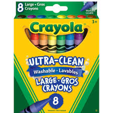 CRAYONS DE CIRE LARGE LAVABLES ( 8 ) - INSTRUMENTS D'ECRITURE - CRAYOLA