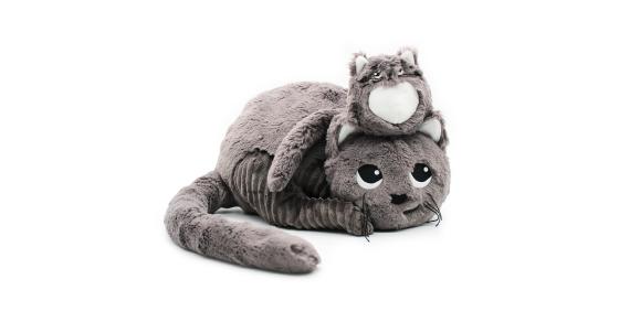 Maman-bebe - Miaou le chat gris - PELUCHE - DEGLINGOS