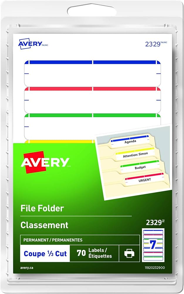 ETIQUETTES CLASS. 1X3 ASS - ETIQUETTES & ADHESIFS - MICROSOFT