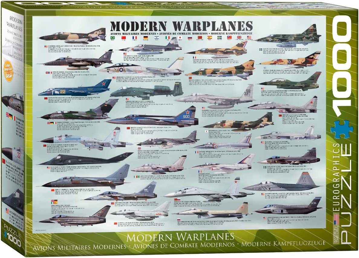 CASSE-TETE 1000 MODERN WARPLANES - 1000 PIÈCES - EUROGRAPHICS