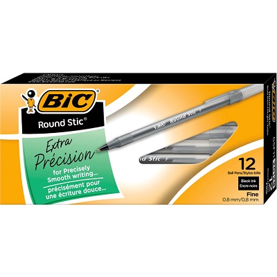 STYLO ROUND STICK FIN NOIR (12) - INSTRUMENTS D'ECRITURE - MICROSOFT