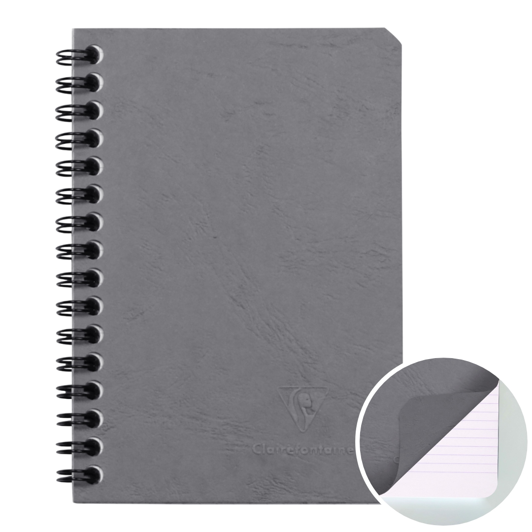 Cahier Agebag ligné gris spirale 100p - PAPETERIE SOCIAL - Clairefontaine