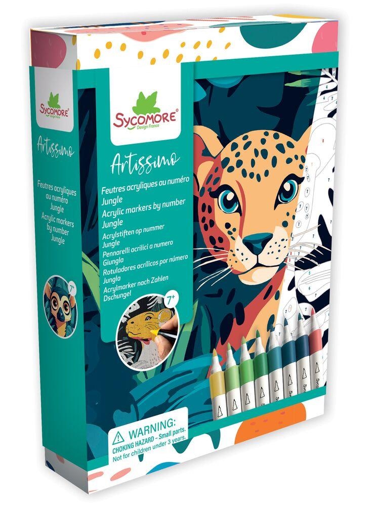 Artissimo - Feutres par numéro - Jungle - DESSIN & COLORIAGE - SYCOMORE