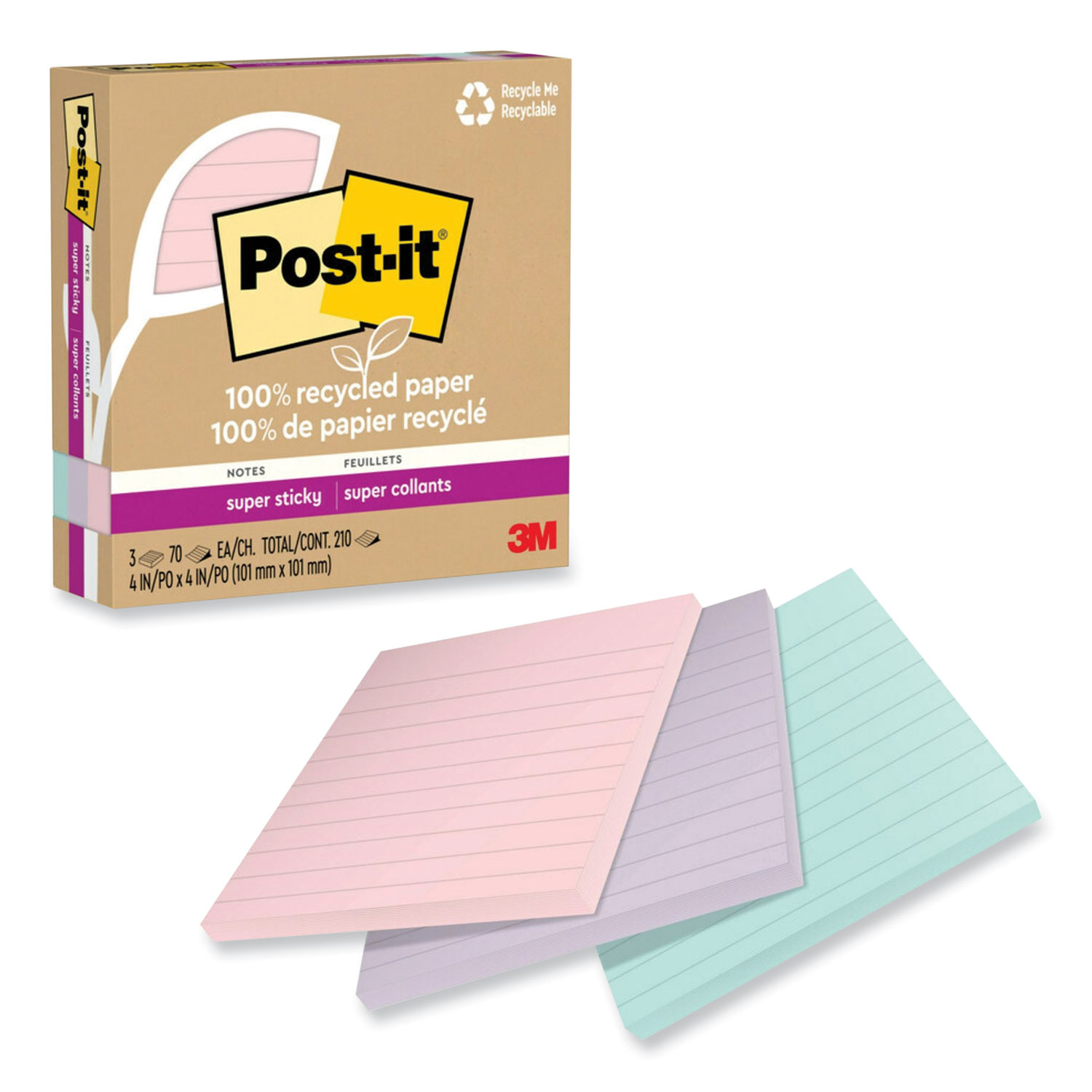 Feuillets recyclés Post-it SS La vie en - PAPETERIE - 3M