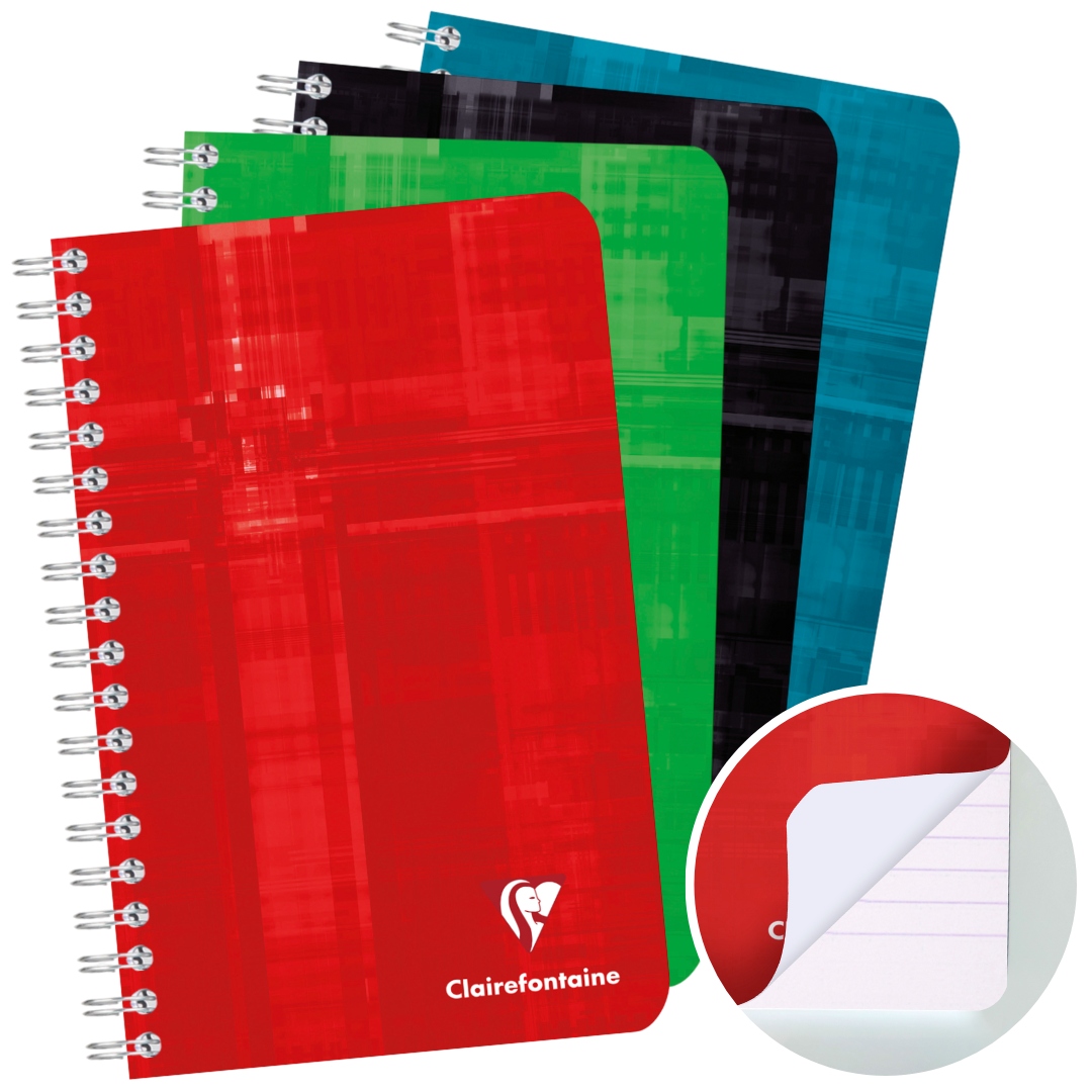 Carnet ligné asst. spirale 180p. 11x17cm - PAPETERIE SOCIAL - Clairefontaine