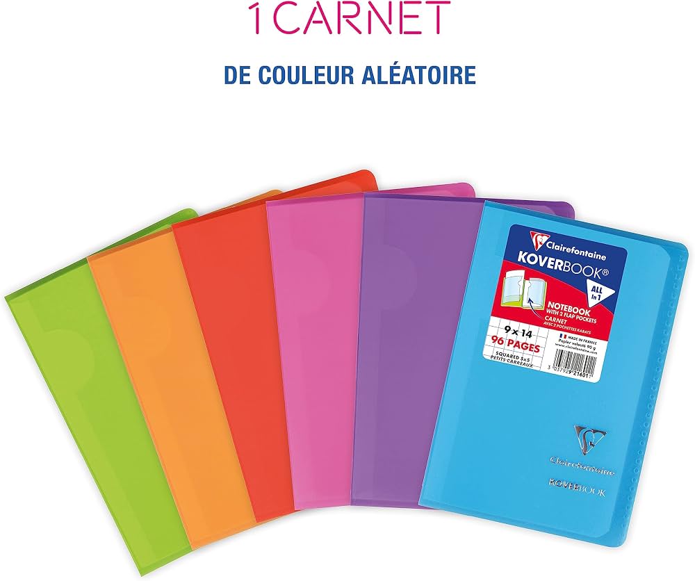 Carnet Koverbook quadrillé 96p 9x14 cm - Carnet Koverbook quadrillé 96p 9x14 cm - Clairefontaine