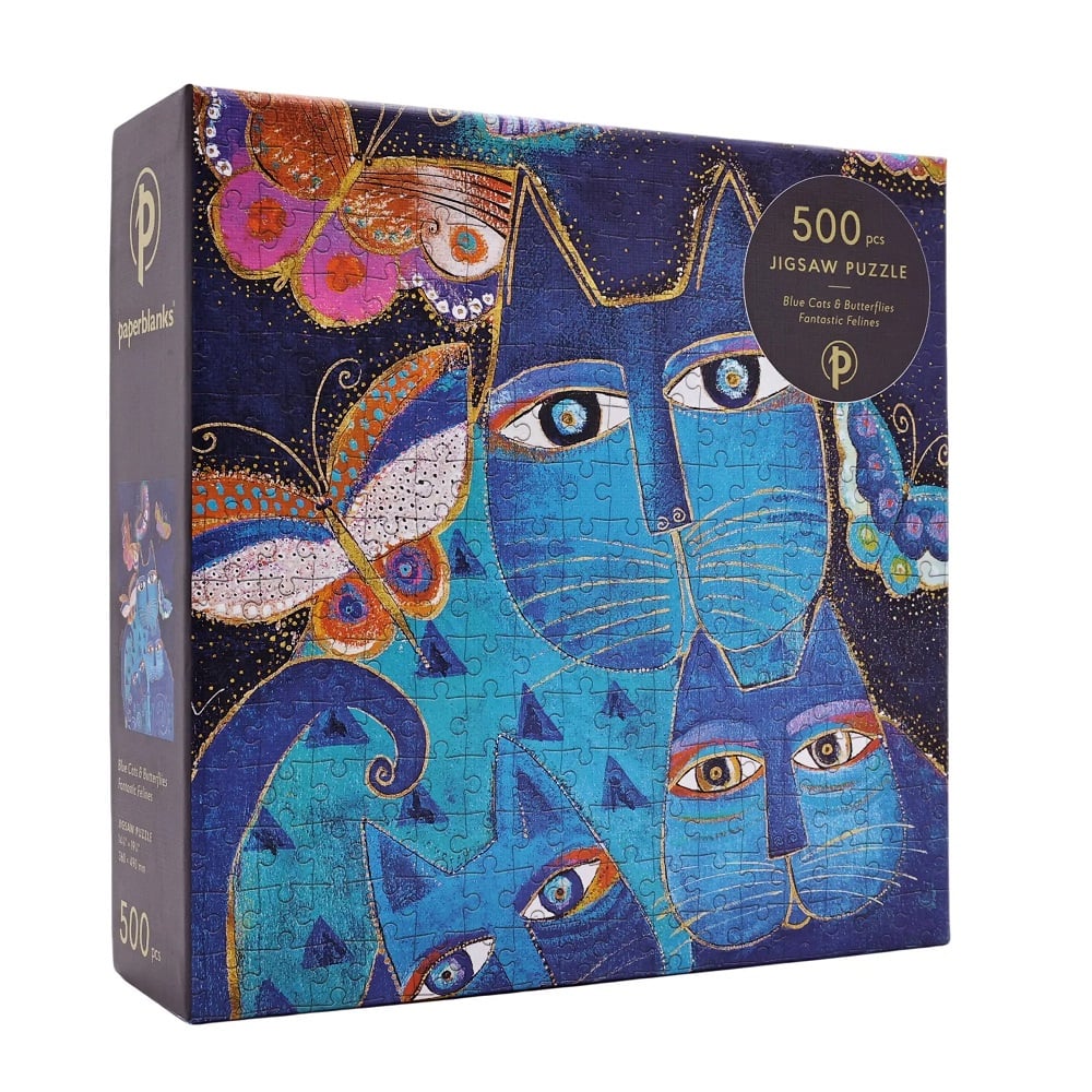 Paperblanks -blue cats&butterflies 500pc - 500 PIÈCES - Paperblanks