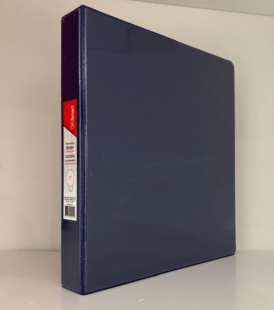 Reliure 1" Bleu, anneaux en D - SCOLAIRE - 