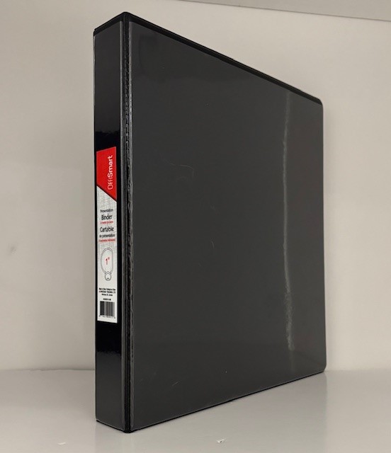 Reliure 1" Noir, anneaux en D - SCOLAIRE - 