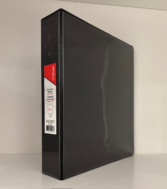Reliure 1.5" Noir, anneaux en D - SCOLAIRE - 