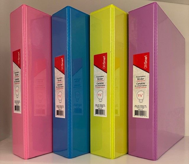 Reliure 1.5" Couleur Fashion, anneaux D - SCOLAIRE - 